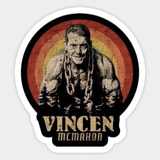 Retro Sunset Vincent McMahon Sticker